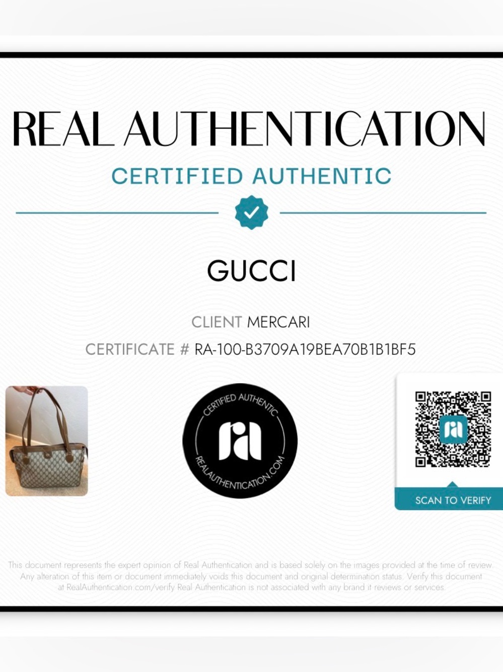 Vintage Gucci Beige Monogram Shoulder Bag with Brown Leather Trim - Picture 15 of 15